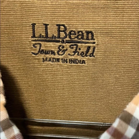 L.L. Bean Casual Button Down Shirt Brown and Tan - Picture 2 of 5